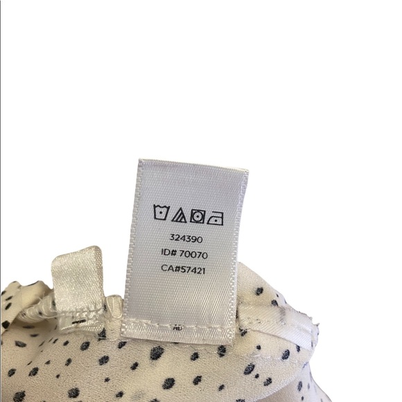 Loft Blouse White with Black spotted Print Size Small - Picture 6 of 7